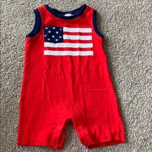 Patriotic flag tank romper